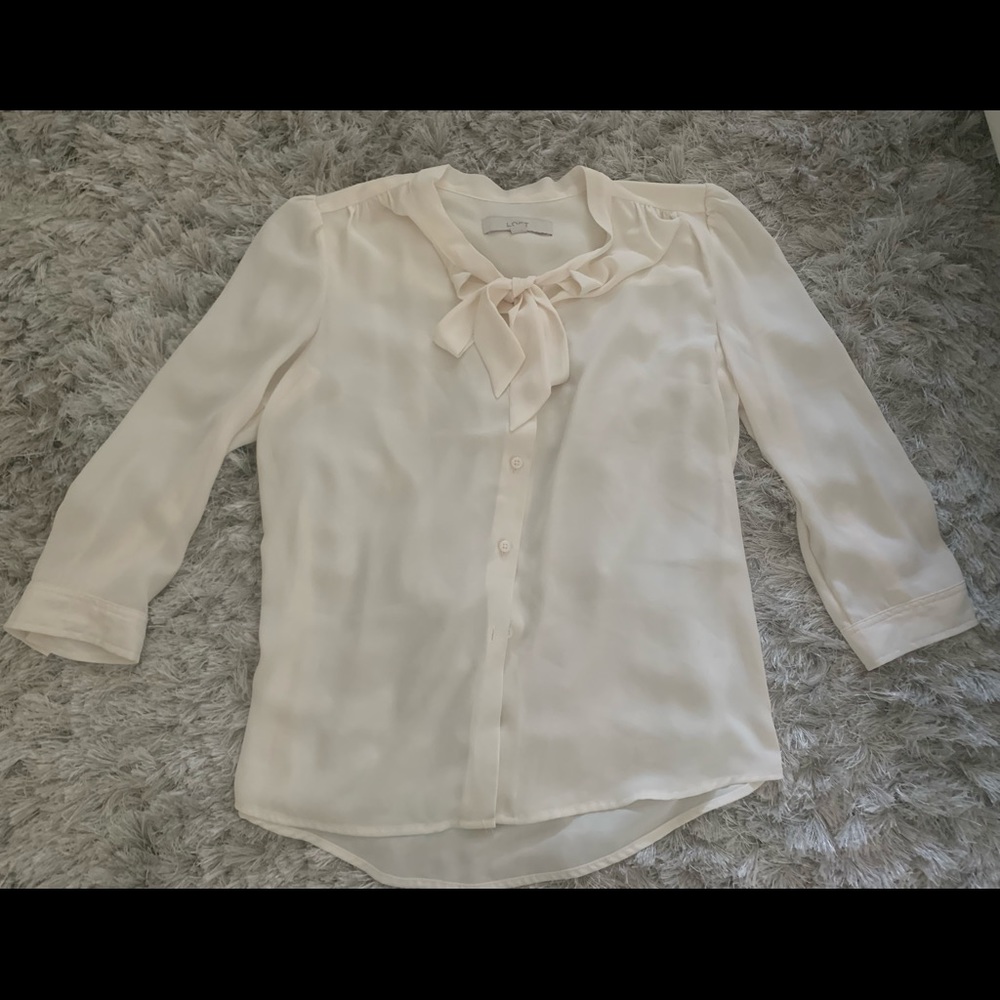 Loft tie front blouse